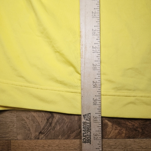 FootJoy Shirt Mens XL Bright Yellow Blue Stripe Golf Polo Performance Stretch - Picture 7 of 10